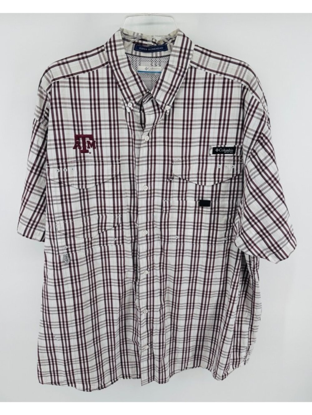 Columbia PFG Superbonehead TEXAS A & M AGGIES Shirt XL Maroon White WHOOP!